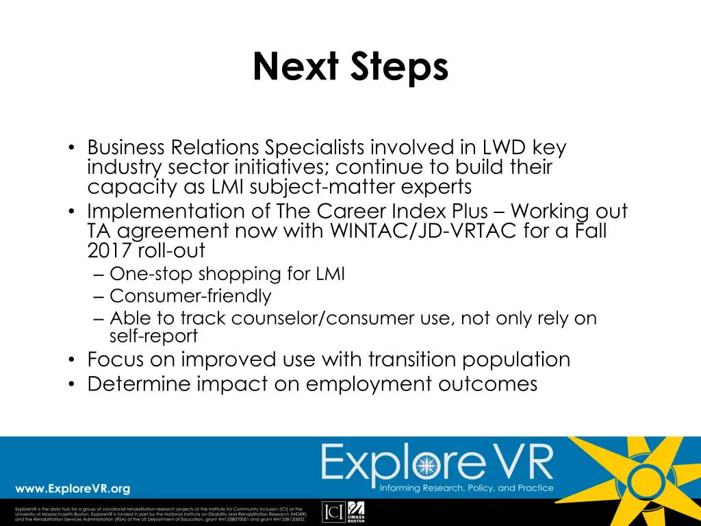 next steps