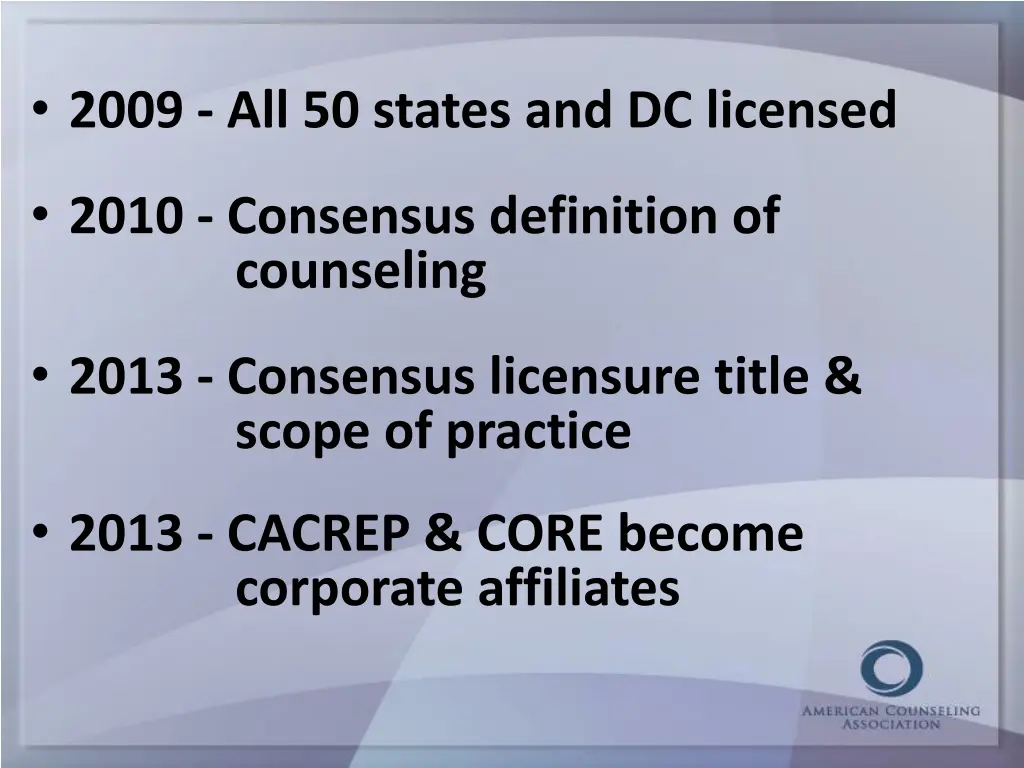 2009 all 50 states and dc licensed