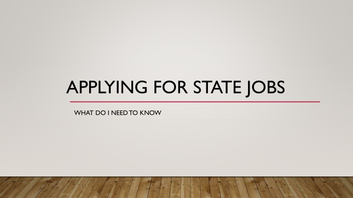 applying for state jobs