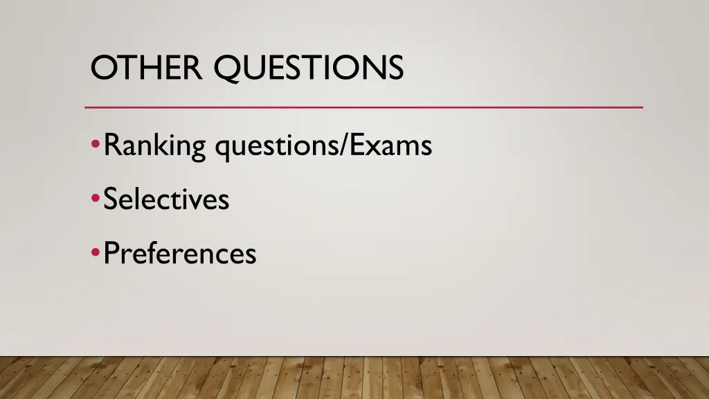 other questions