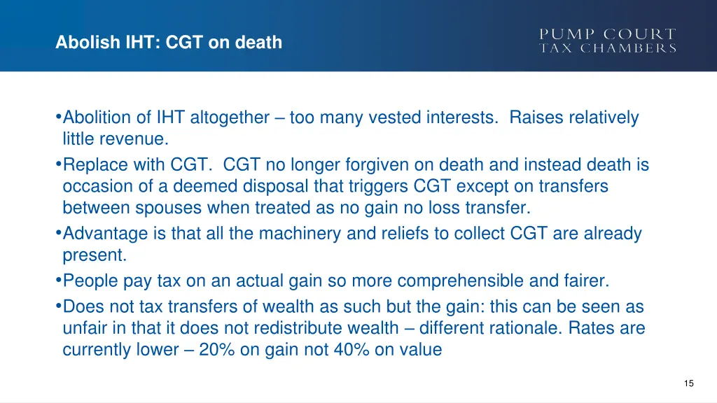 abolish iht cgt on death