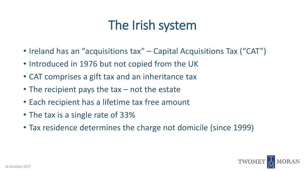 the irish system the irish system