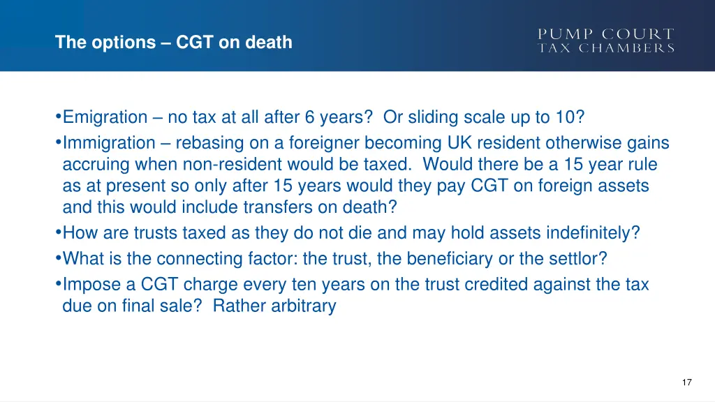 the options cgt on death 1