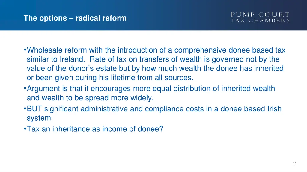 the options radical reform