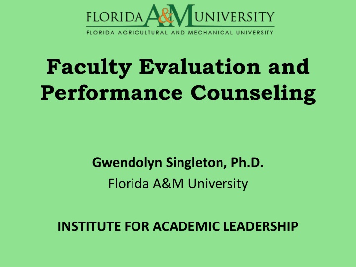 faculty evaluation and performance counseling