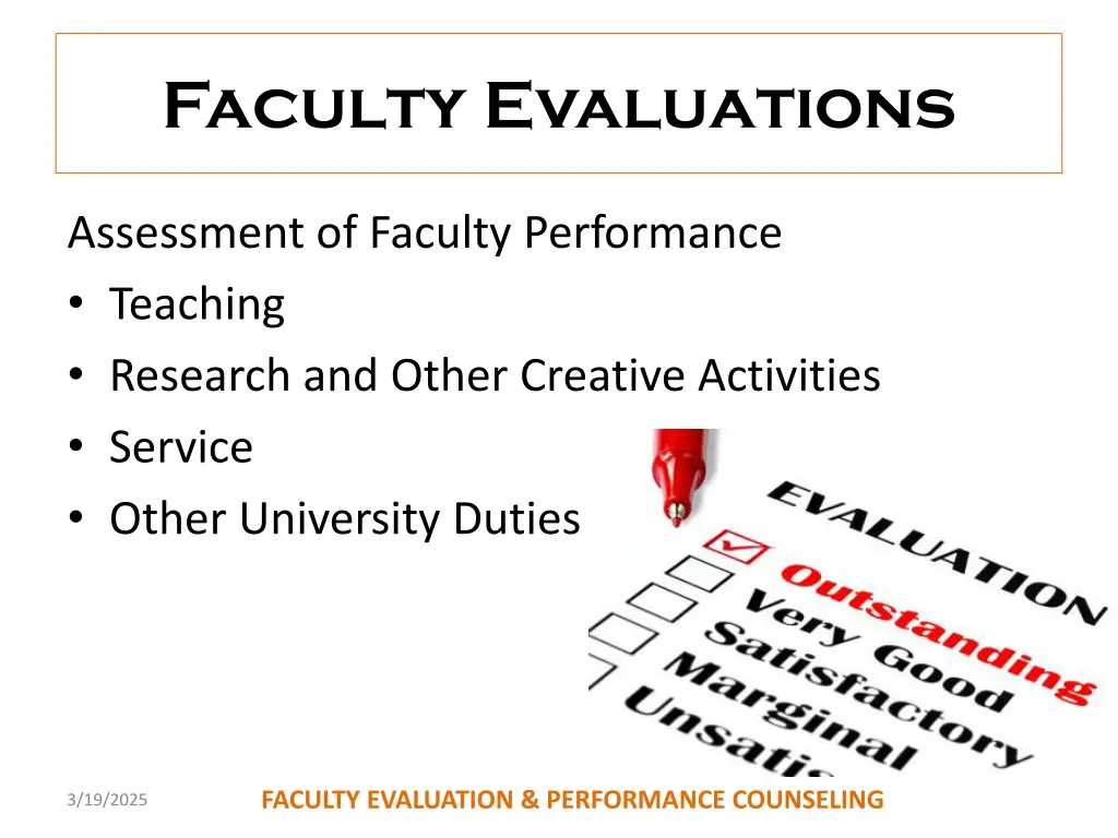 faculty evaluations