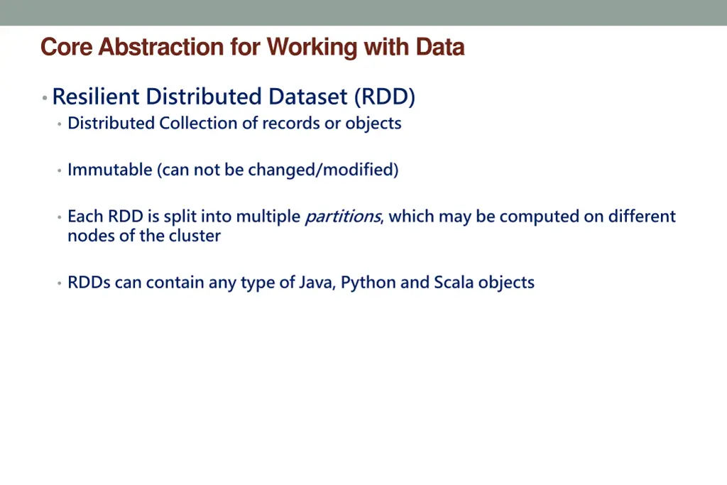 core abstraction for working with data