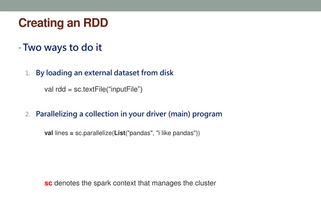 creating an rdd