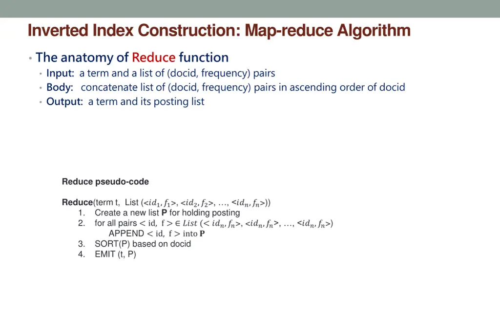 inverted index construction map reduce algorithm 1