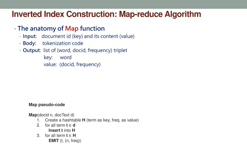 inverted index construction map reduce algorithm