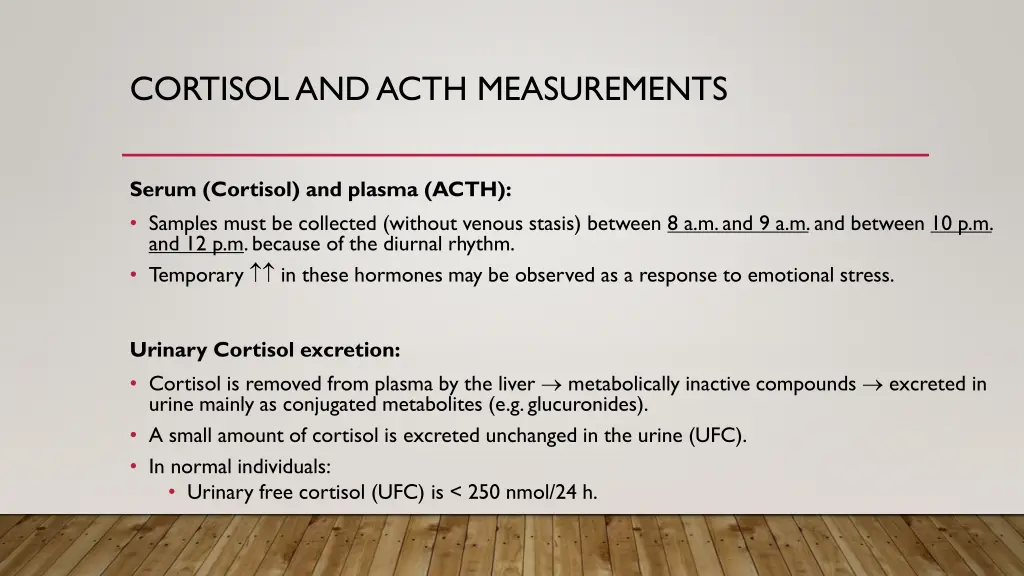 cortisol and acth measurements