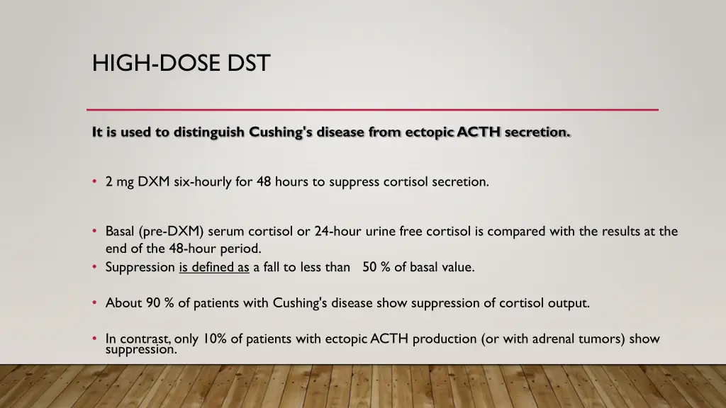 high dose dst