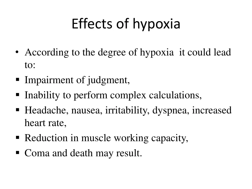 effects of hypoxia