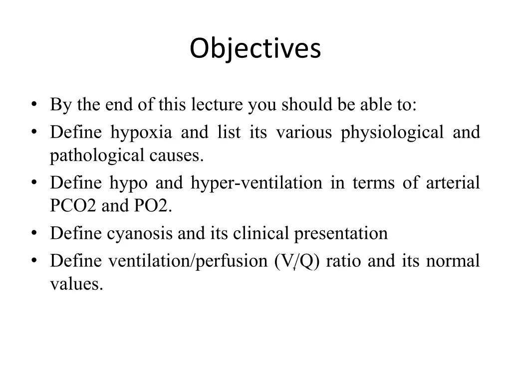 objectives