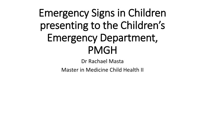 emergency signs in children emergency signs