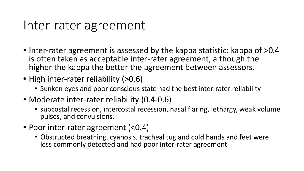 inter rater agreement