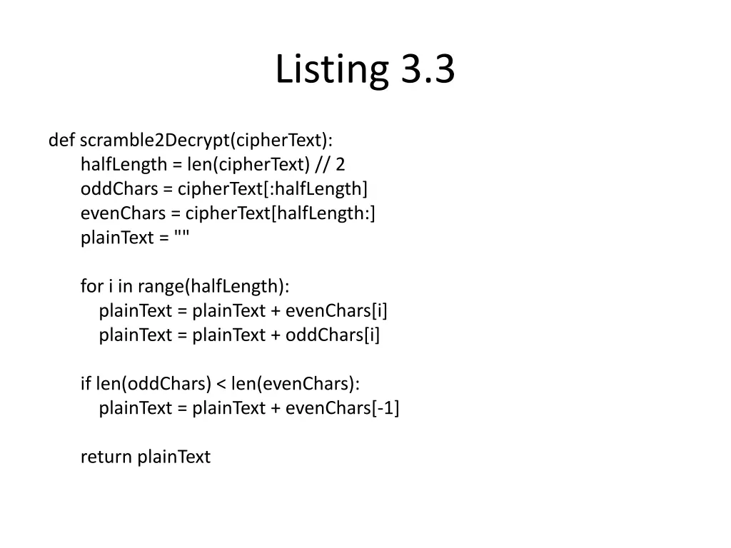 listing 3 3