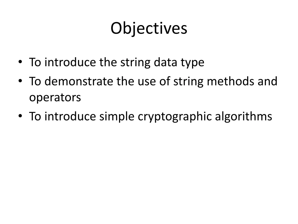 objectives