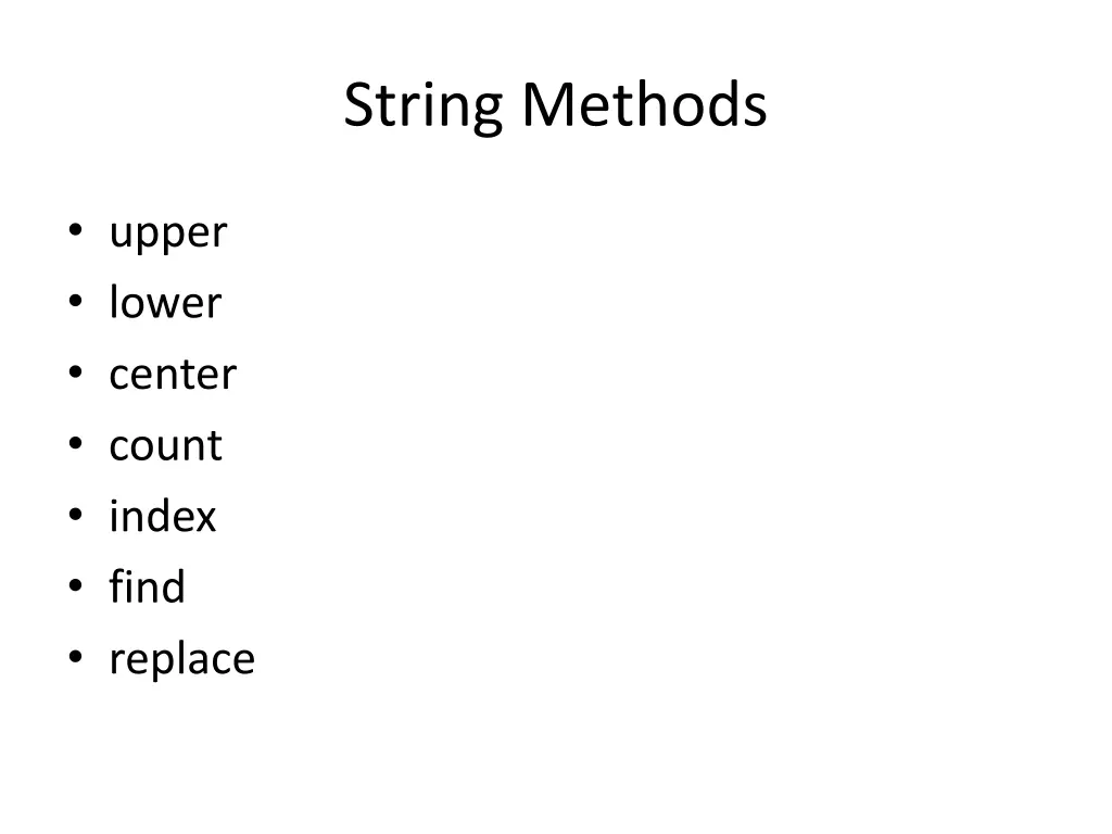 string methods