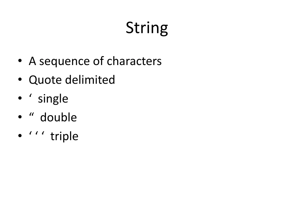 string