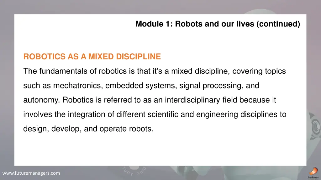 module 1 robots and our lives continued