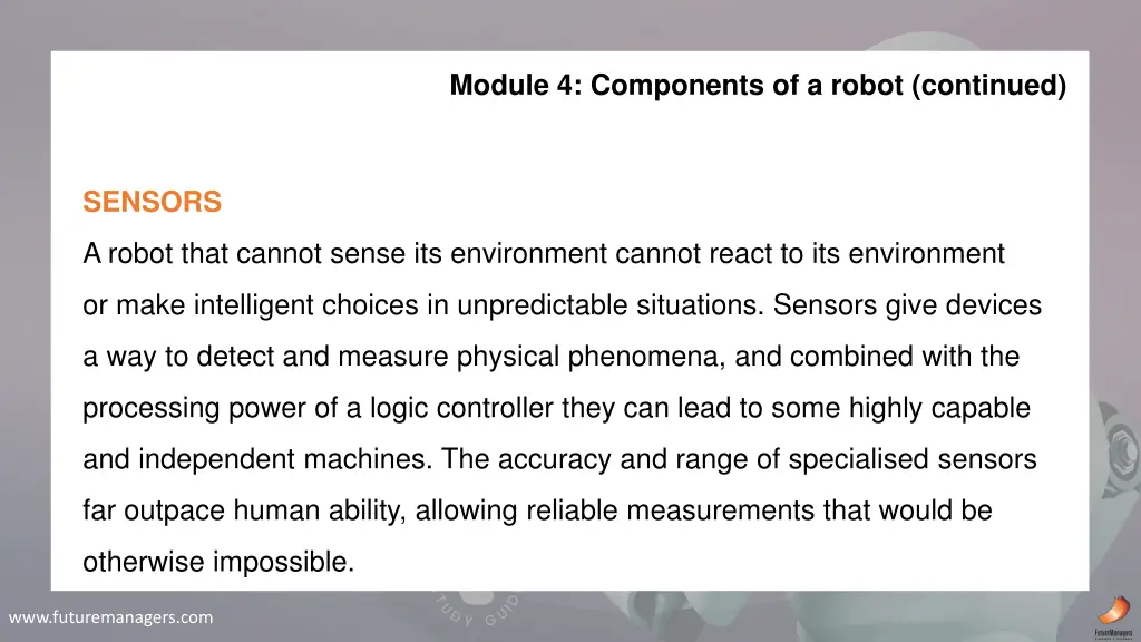 module 4 components of a robot continued 2