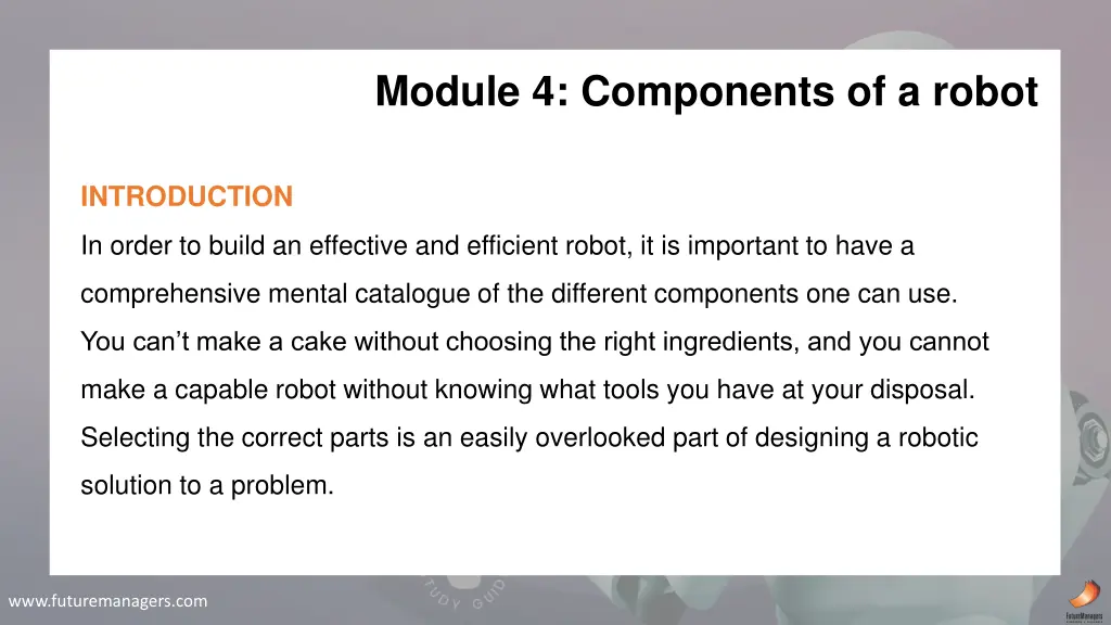 module 4 components of a robot