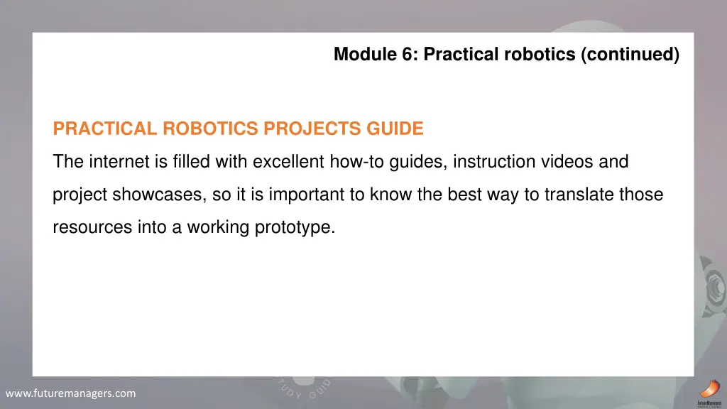 module 6 practical robotics continued