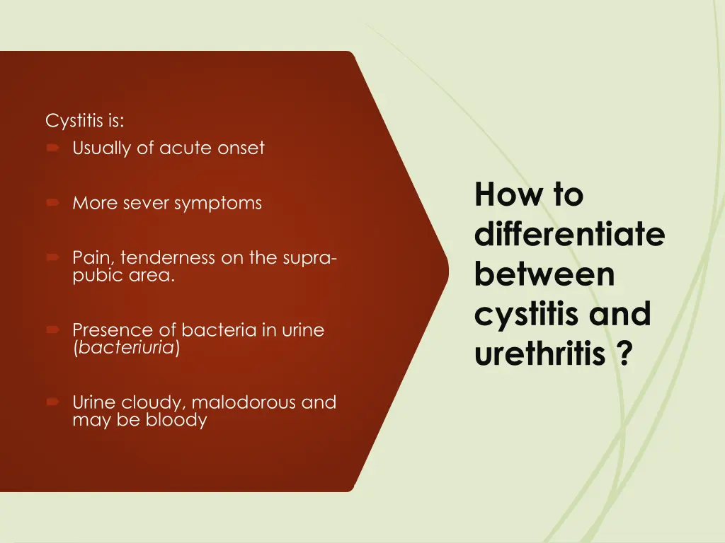 cystitis is usually of acute onset