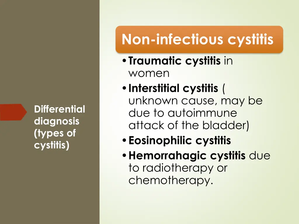non infectious cystitis