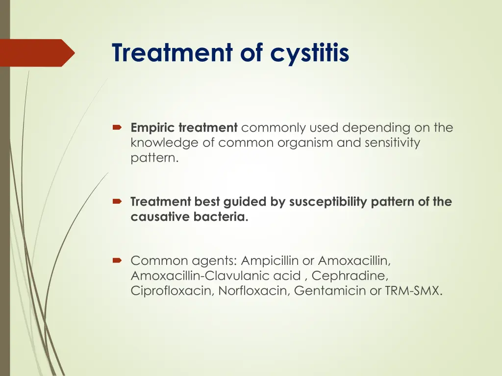 treatment of cystitis