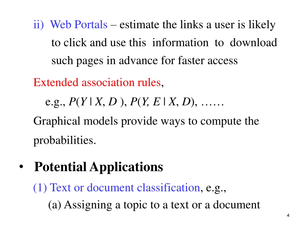 ii web portals estimate the links a user
