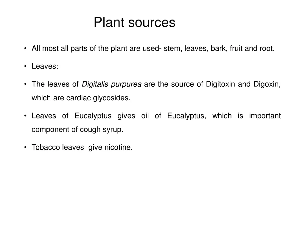 plant sources