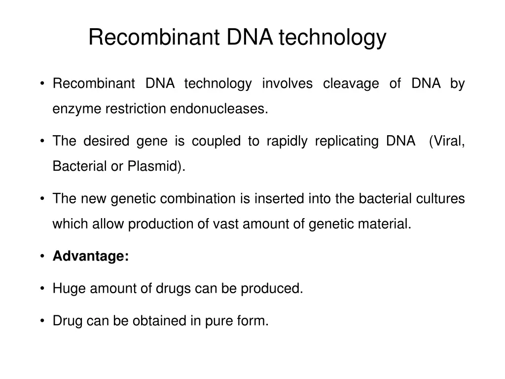 recombinant dna technology