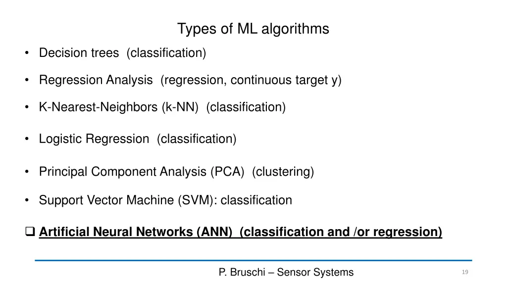 types of ml algorithms
