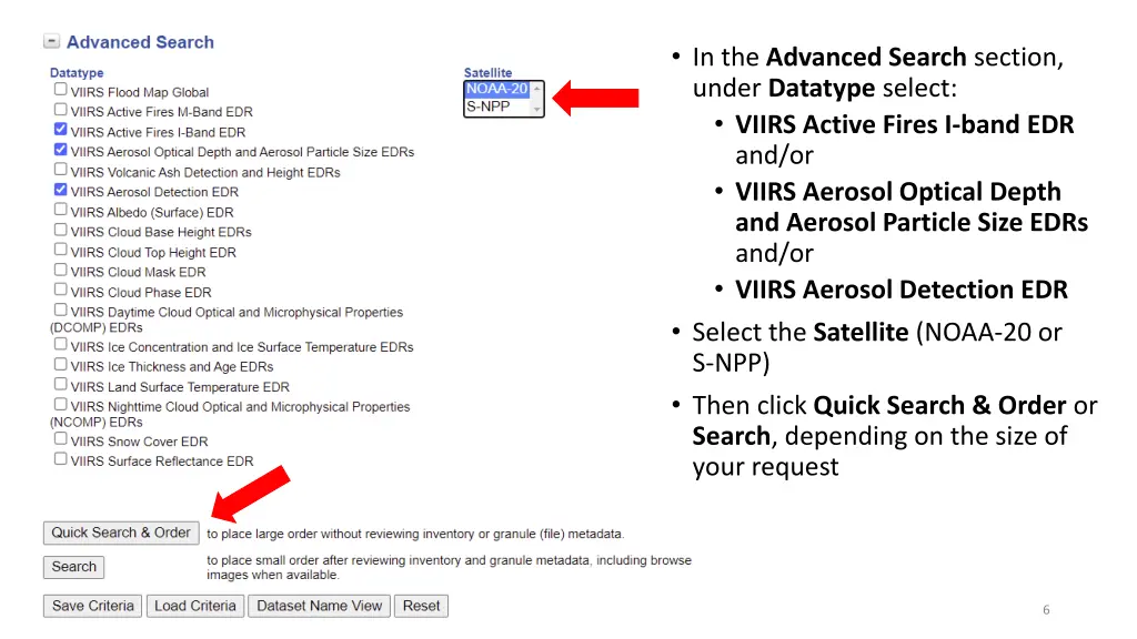 in the advanced search section under datatype