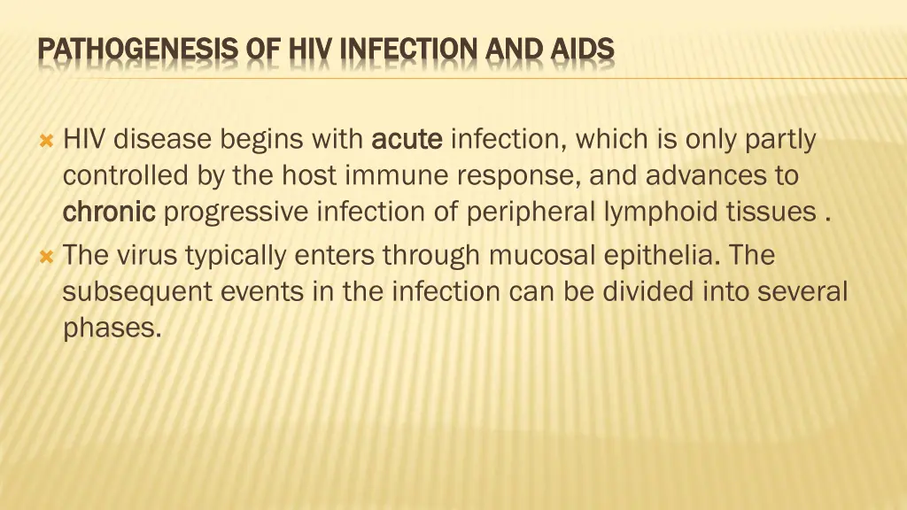 pathogenesis of hiv infection and aids