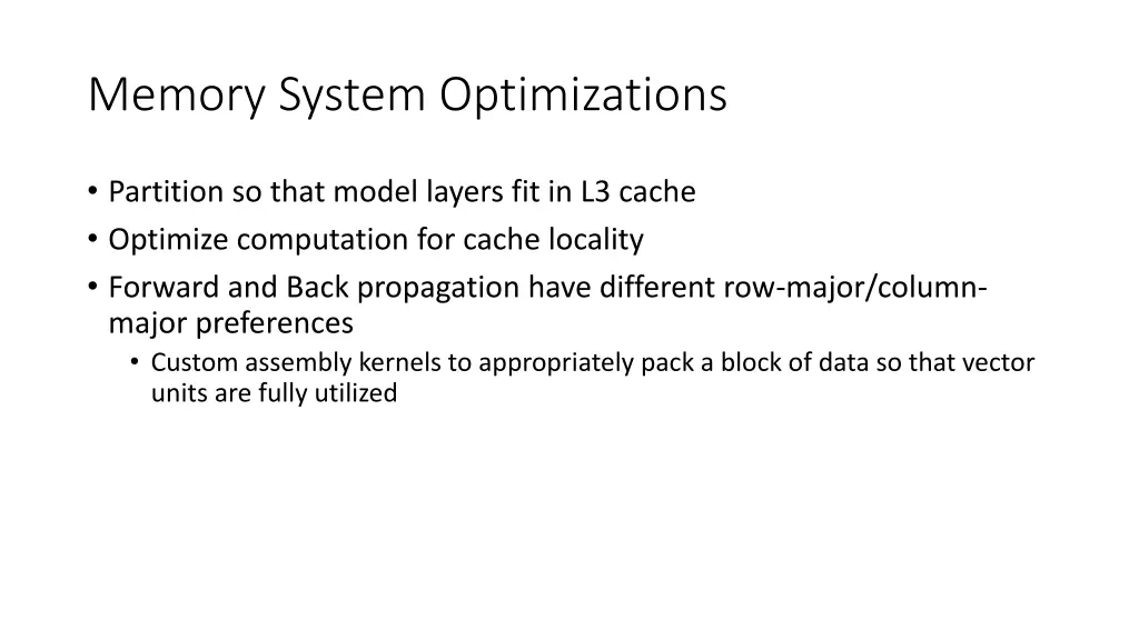 memory system optimizations
