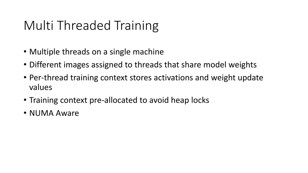 multi threaded training