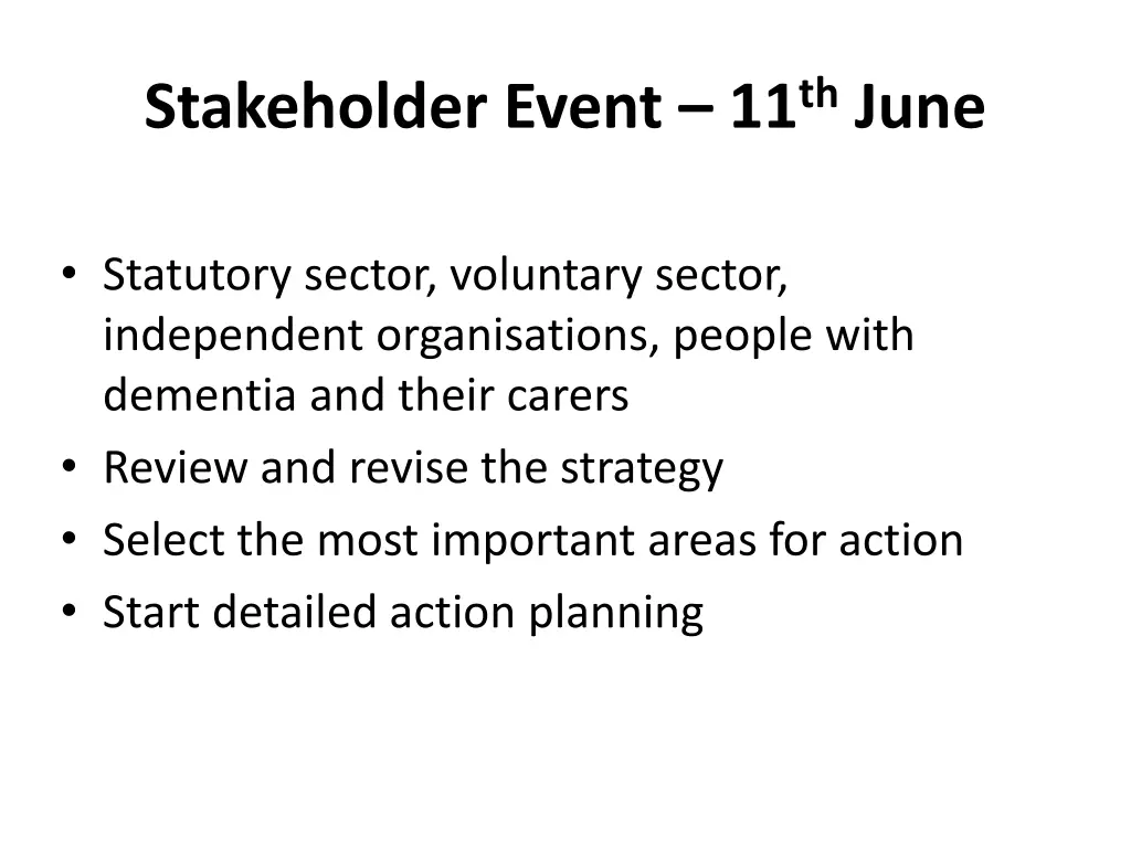 stakeholder event 11 th june