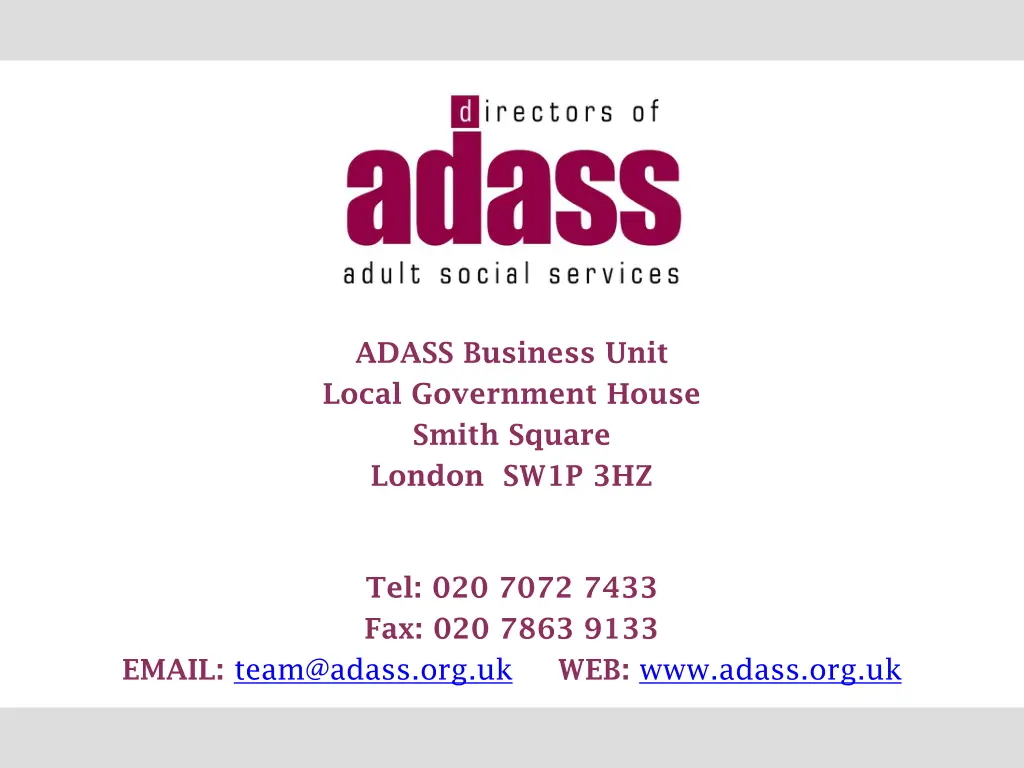 adass business unit local government house smith