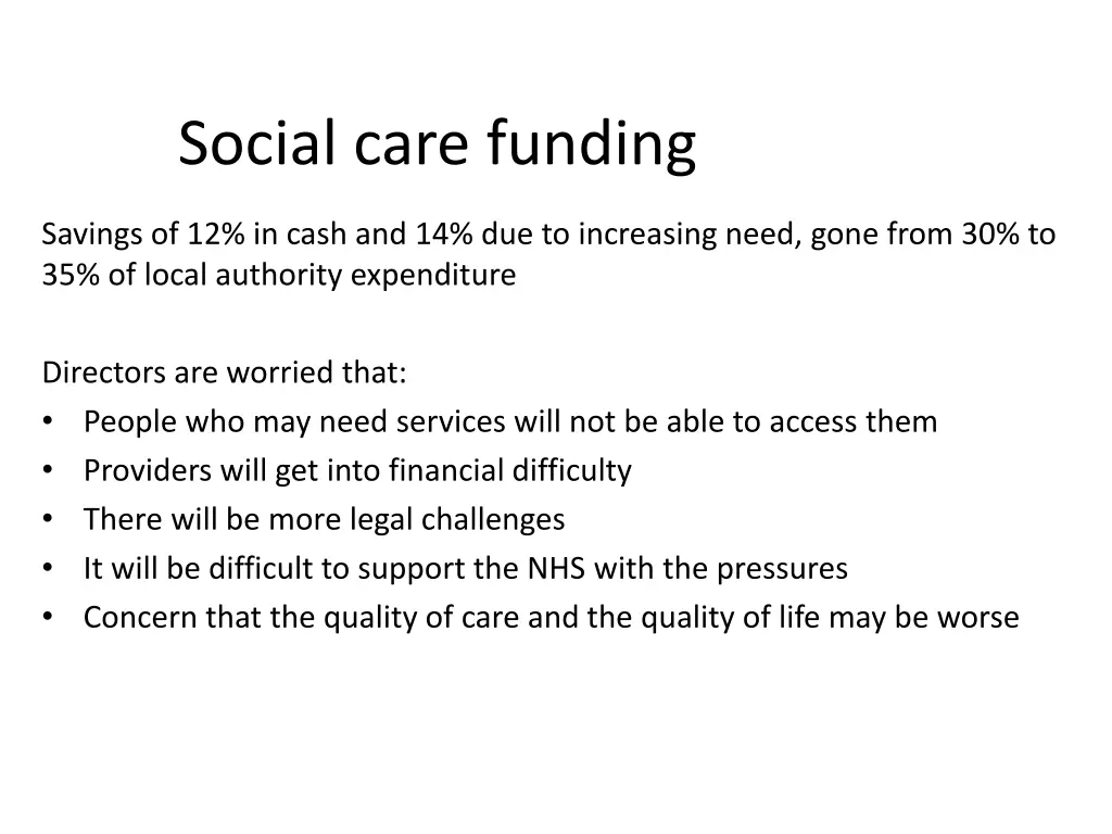social care funding