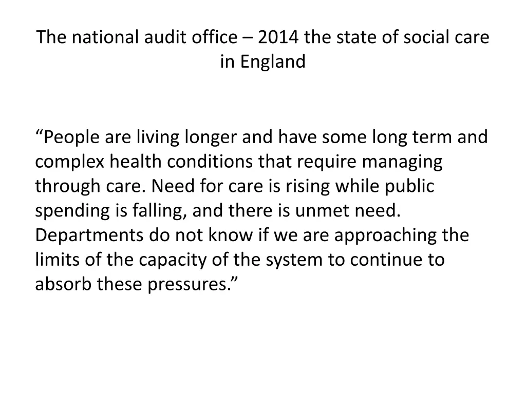 the national audit office 2014 the state
