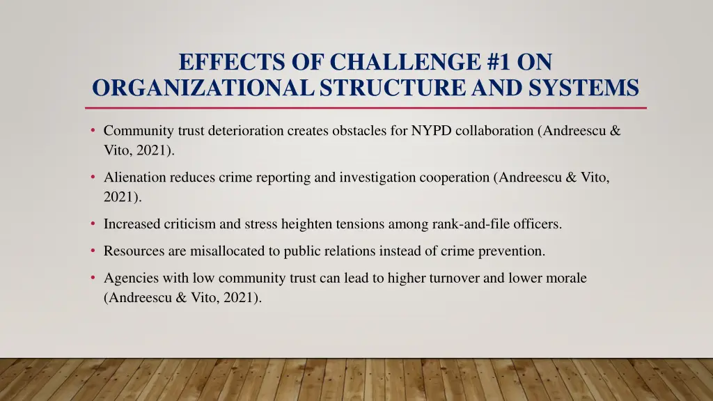 effects of challenge 1 on organizational