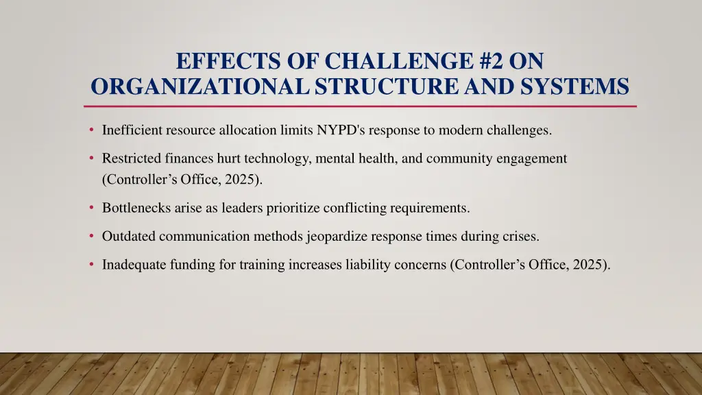 effects of challenge 2 on organizational