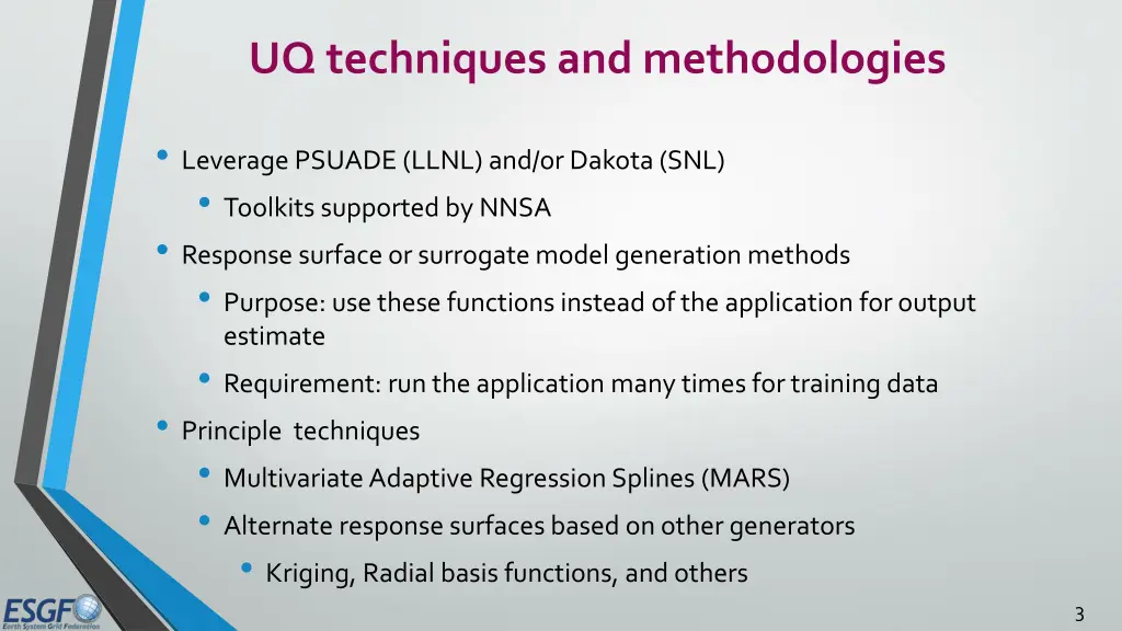 uq techniques and methodologies