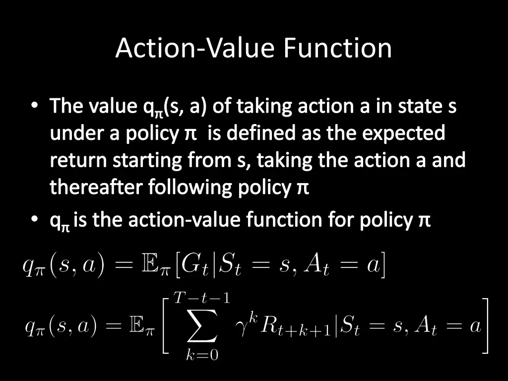 action value function