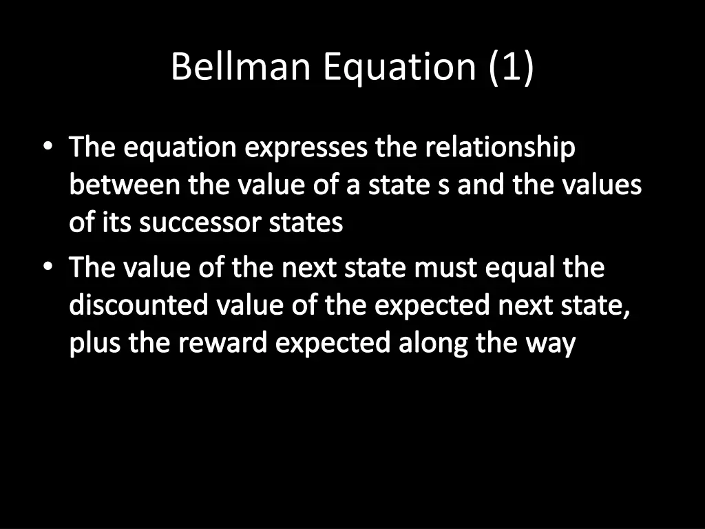 bellman equation 1