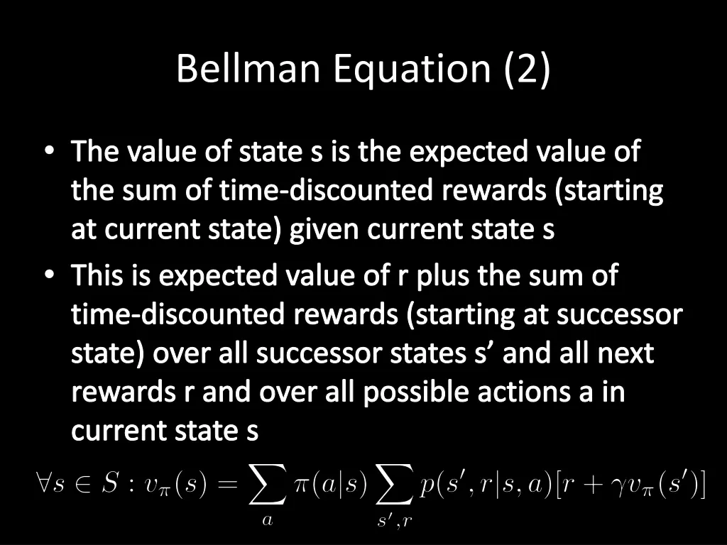 bellman equation 2
