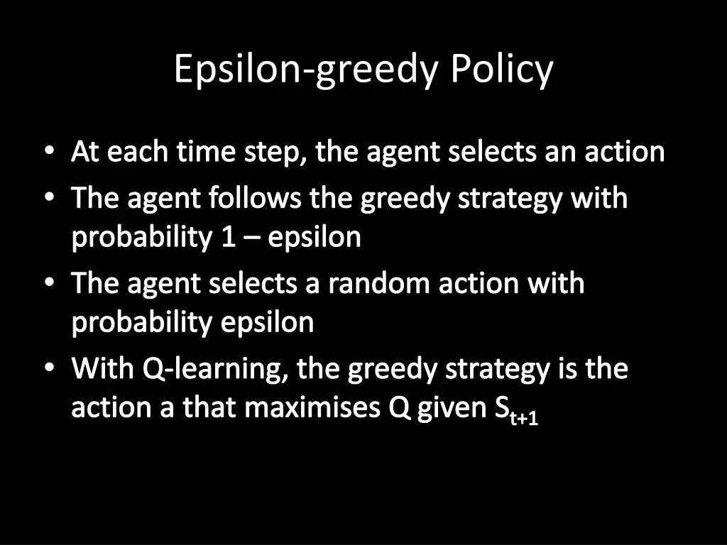 epsilon greedy policy